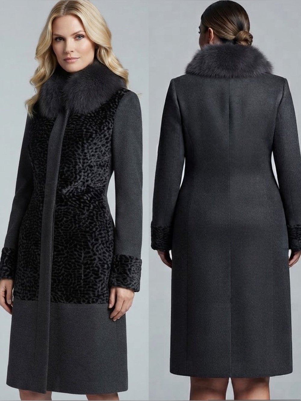 SALE🔥NWT WOMEN WINTER COAT REAL RACCOON FUR COLLAR WOOL BLEND INSULATED LINED